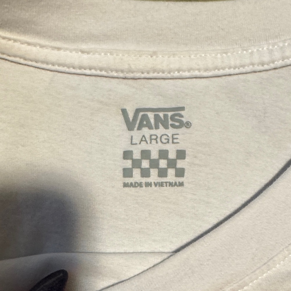 Vans White Long Sleeve cropped Tee with Skull and Flames - Picture 2 of 4